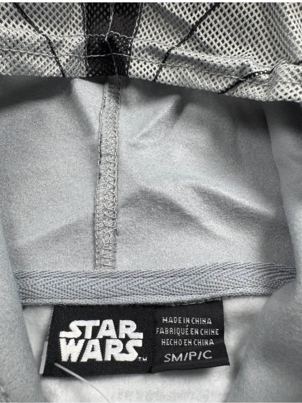 Star Wars Mandalorian Full Zip Hoodie Mens SM Charcoal Mando Armor Costume NWT - Picture 7 of 8